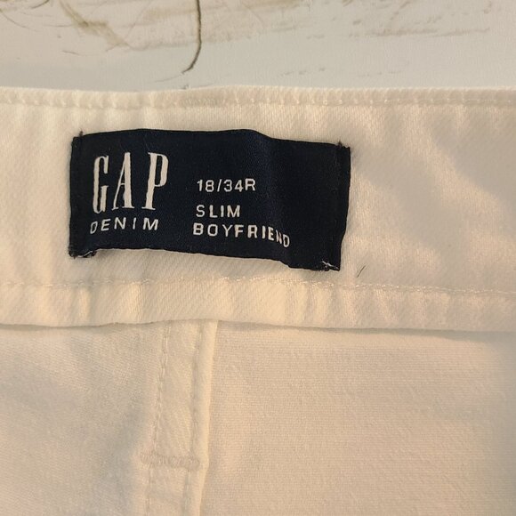 Gap White Cotton Stretch Demin Crop Jeans NEW Women's 18 - Picture 3 of 9